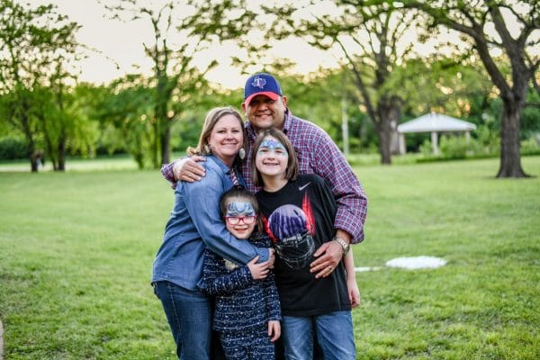 Happy family outdoors