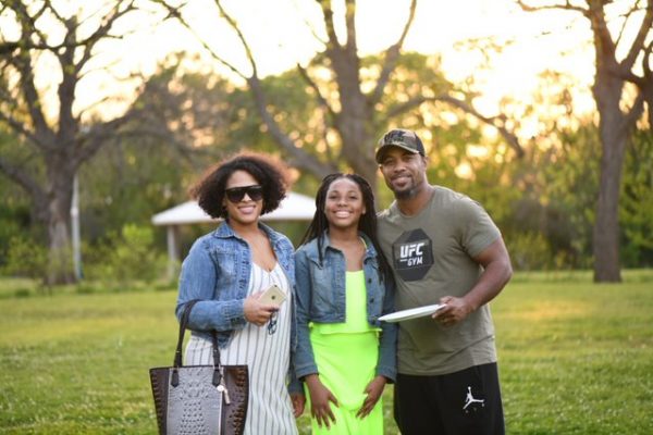 Happy family outdoors